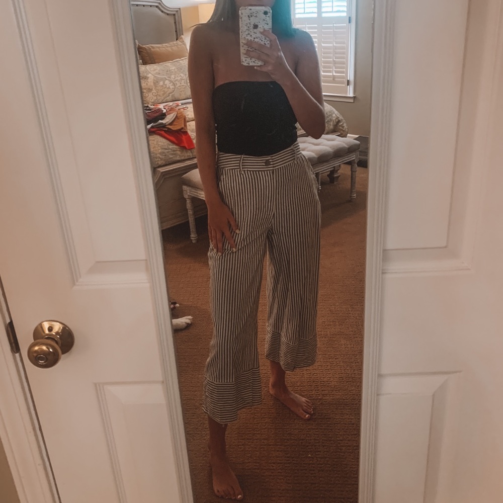 moon river striped cropped pants